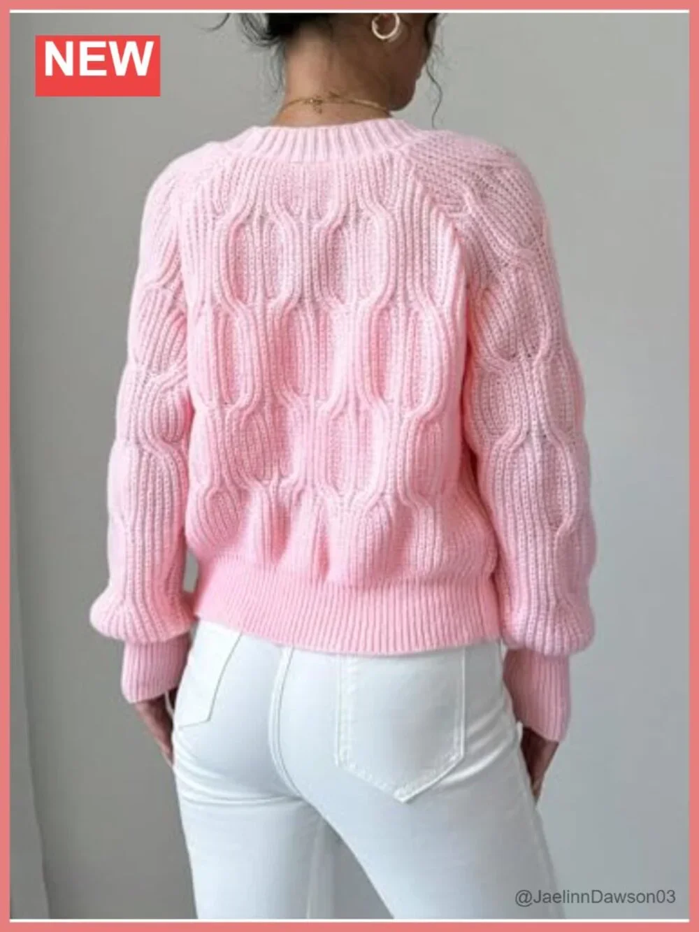 Cropped Bow Chunky Knit Cardigan Open Front Long Sleeve Button Up Sweater
